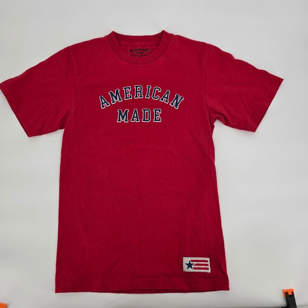 American Giant Mens Red T Shirt American Made Short Sleeve XS‎ Patriotic
